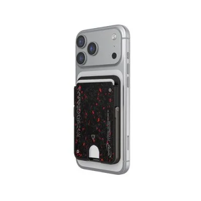Skinarma magnetic cardholder with smart kick-stand vektor _ black / red